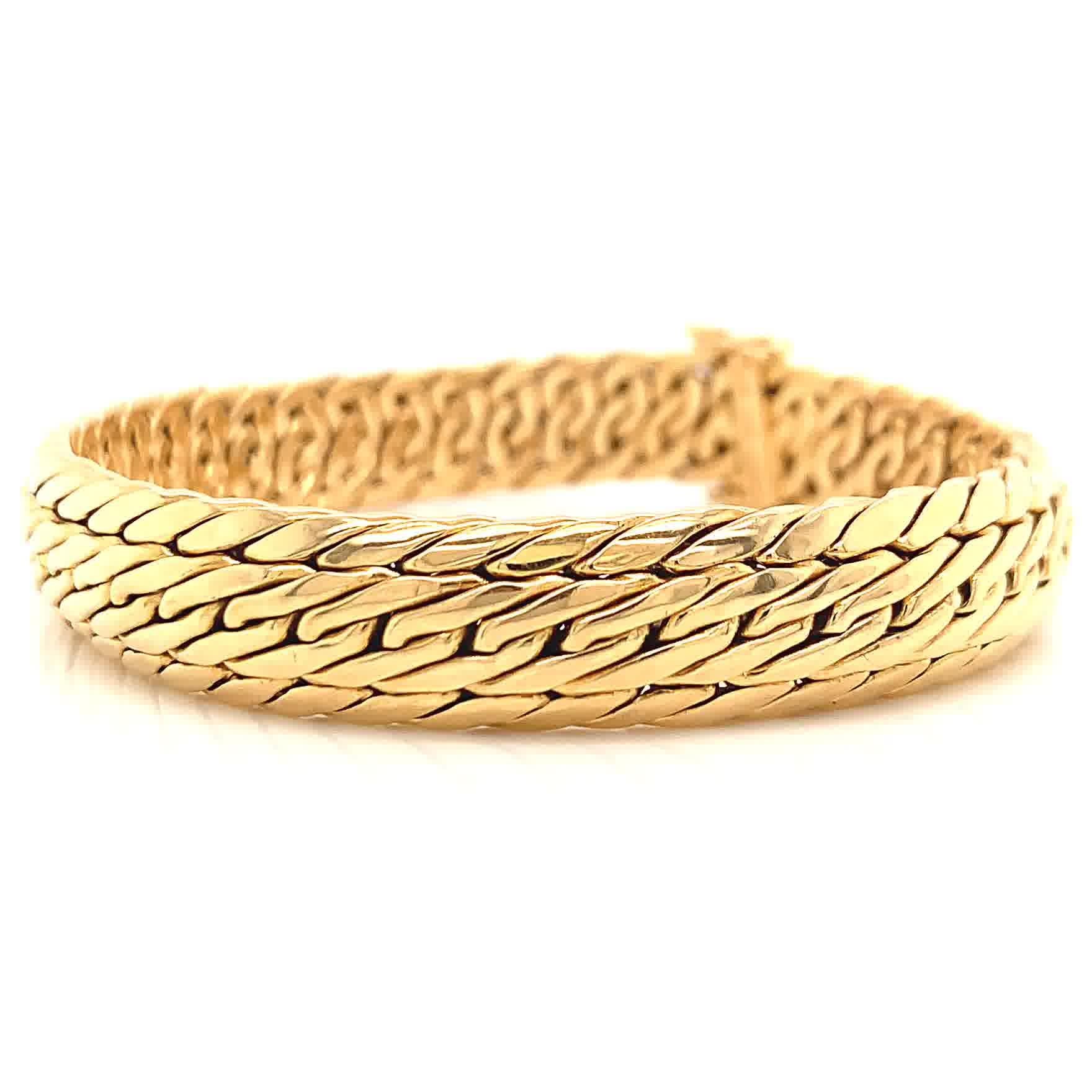 Women's or Men's Vintage Germany Tiffany & Co. 18K Gold Woven Bracelet