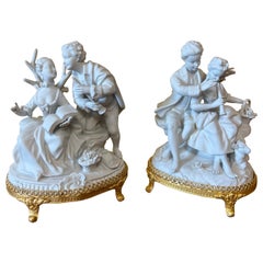 Vintage Germany Unterweissbach Bisque Porcelain of Man & Women
