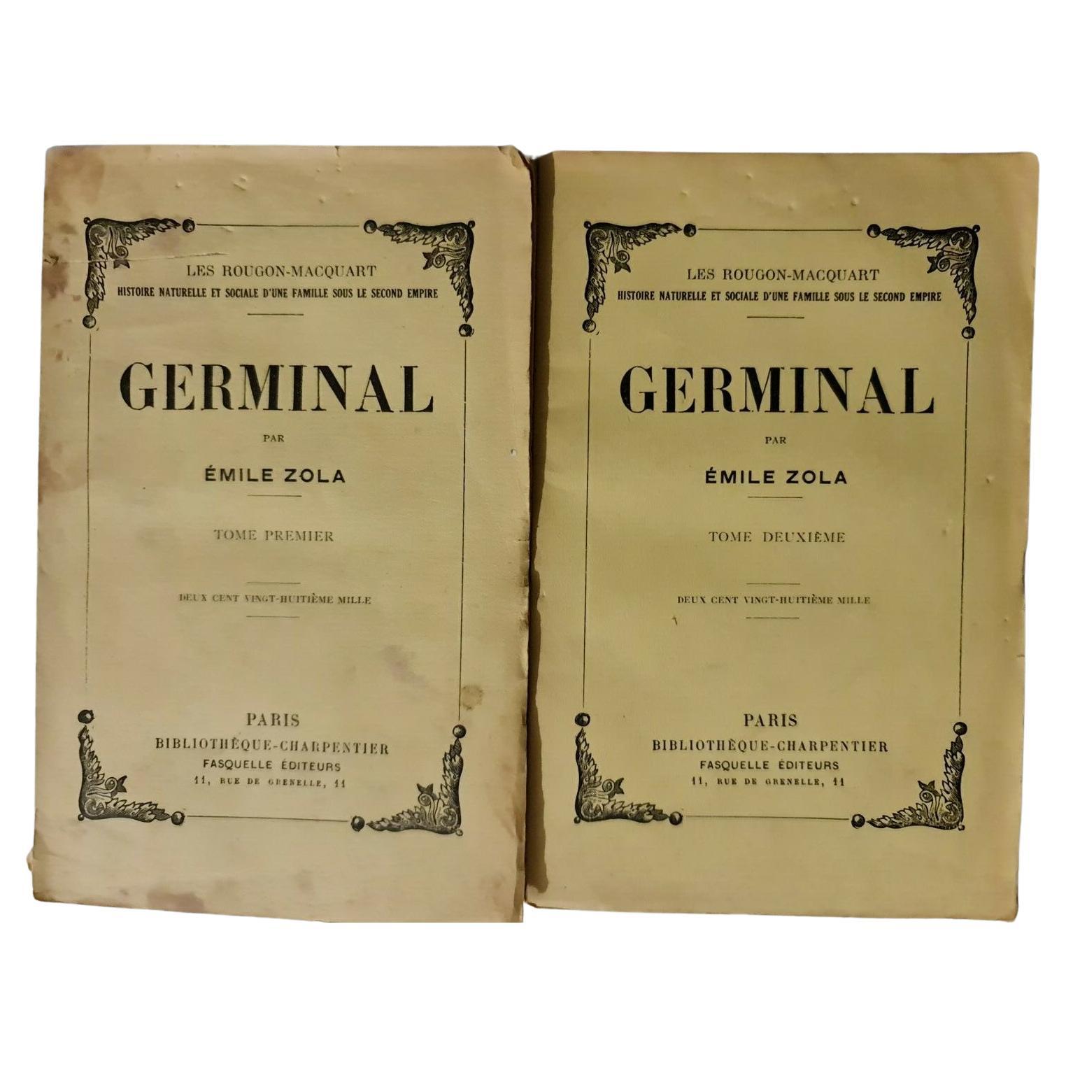 Vintage "Germinal" di Émile Zola - Set di due volumi (1950) - 3Y21 in vendita