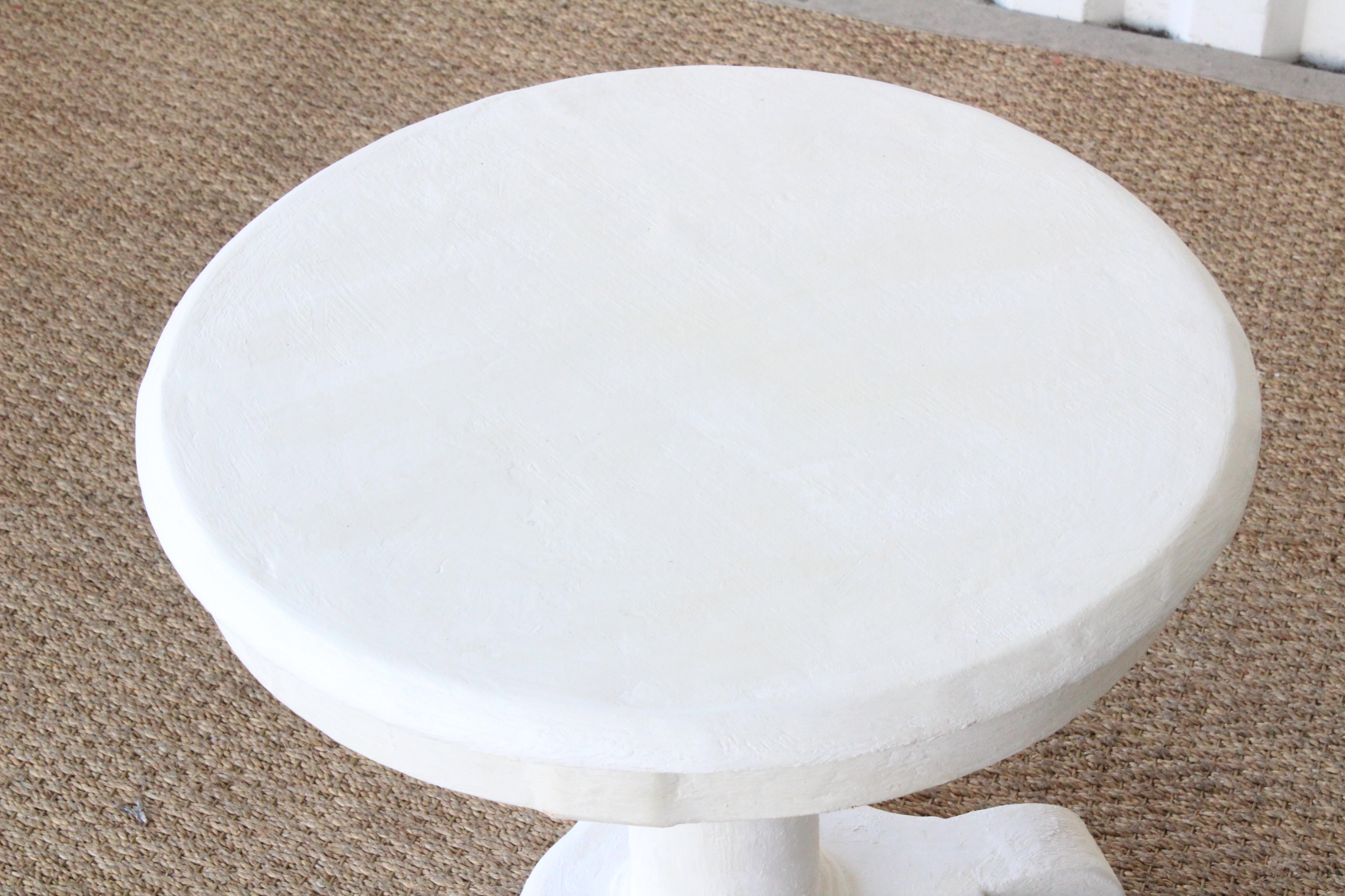 Vintage Gesso Side Table, 1950s In Good Condition In Los Angeles, CA