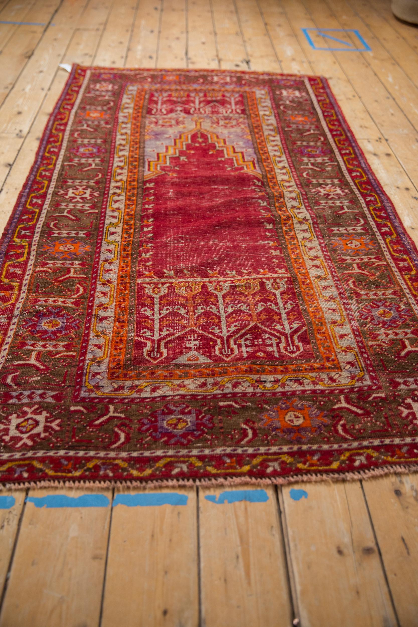 Hand-Knotted Vintage Ghiordes Rug Runner For Sale