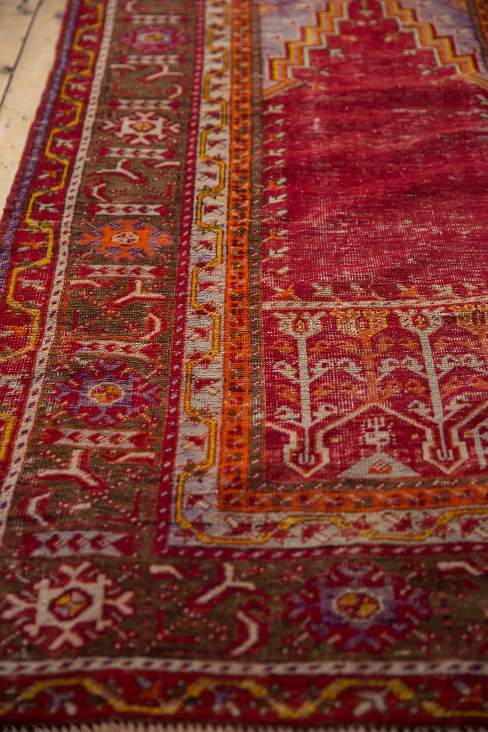 Alfombra Vintage Ghiordes Runner en Bueno estado para la venta en Katonah, NY