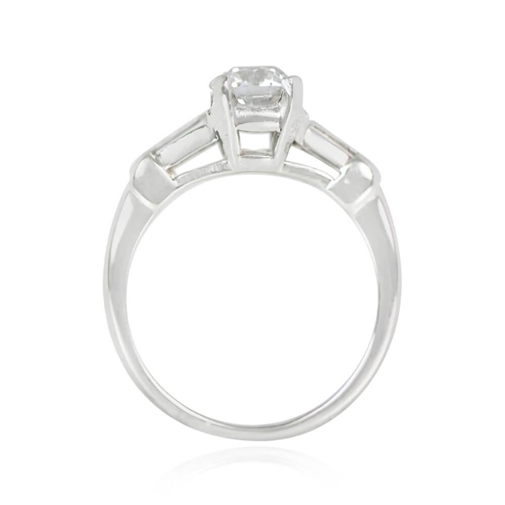 GIA 0.65ct Old European Cut Diamond Engagement Ring, D Color, Platinum	