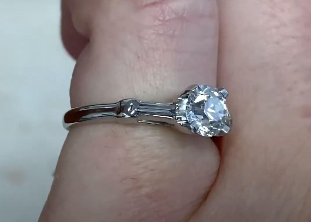 Vintage GIA 0.65ct Old European Cut Diamond Engagement Ring, D Color, Platinum 1