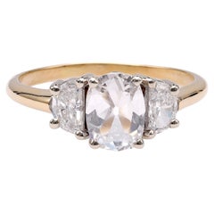 Verlobungsring aus Gelbgold mit GIA 0,91 Karat Diamant im Vintage-Stil