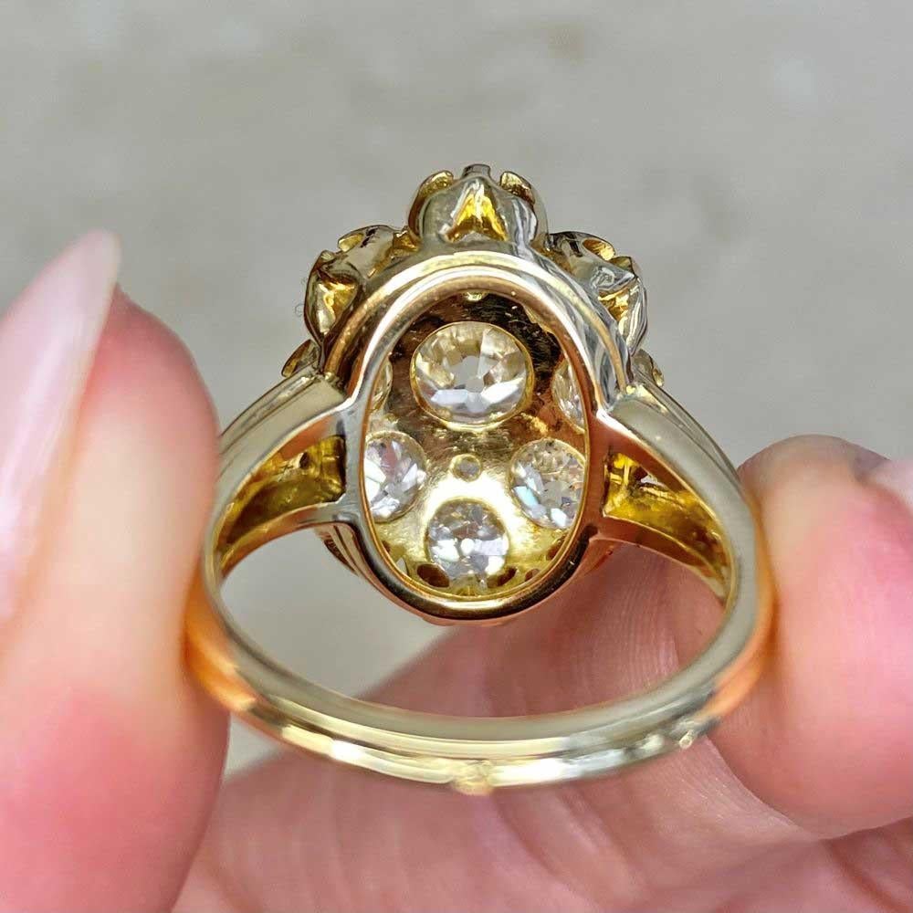 Vintage GIA 1.00 Carat Euro-Cut Diamond Engagement Ring, i Color, Diamond Halo 5