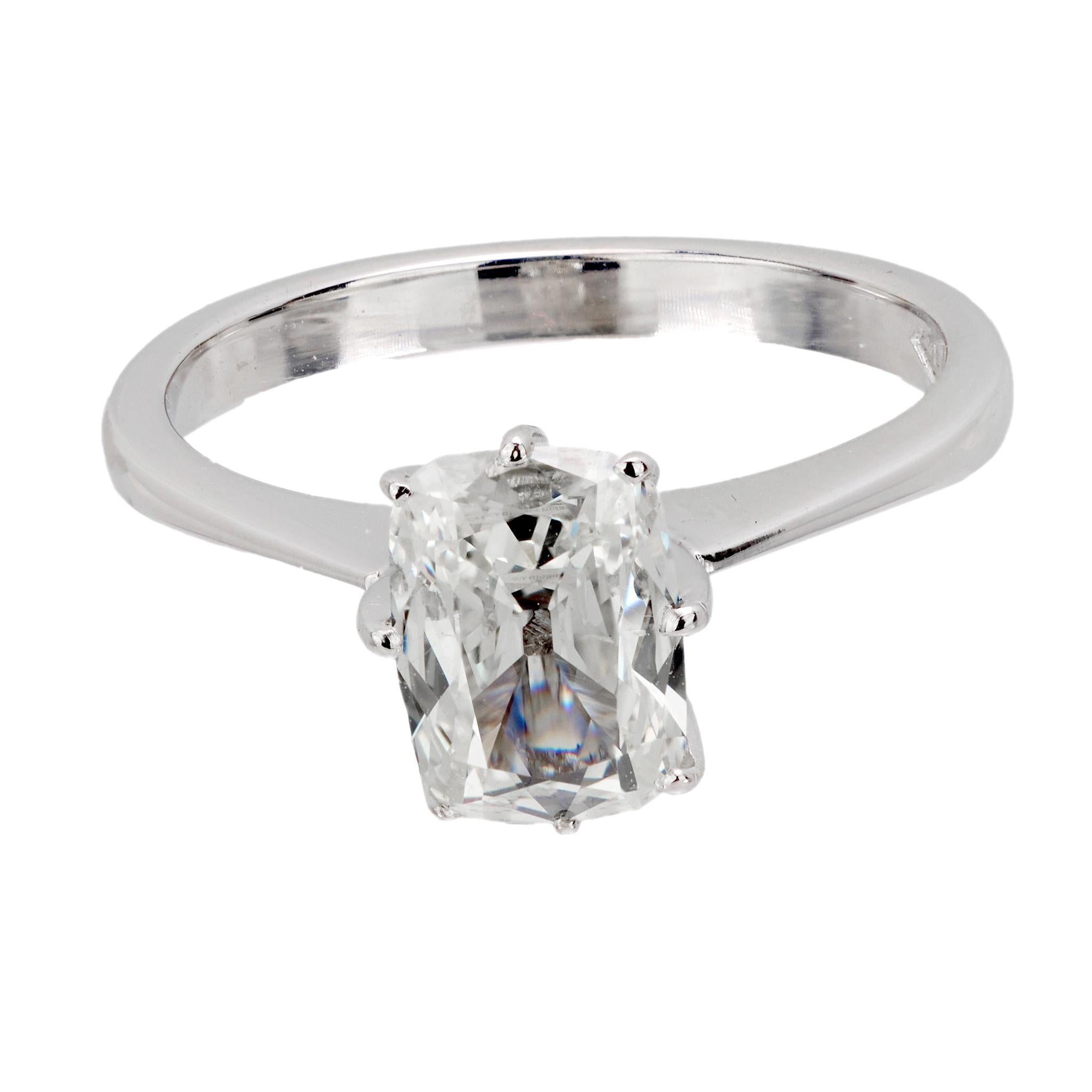 Moderno Anello di fidanzamento in oro bianco 18k vintage GIA da 1,01 carati con diamante taglio old mine in vendita