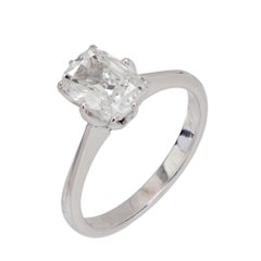 Vintage GIA 1.01 carat old mine cut diamond 18k white gold engagement ring