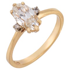 Vintage-Verlobungsring aus 14-karätigem Gelbgold mit einem 1,14-Karat-Diamanten (GIA-zertifiziert)
