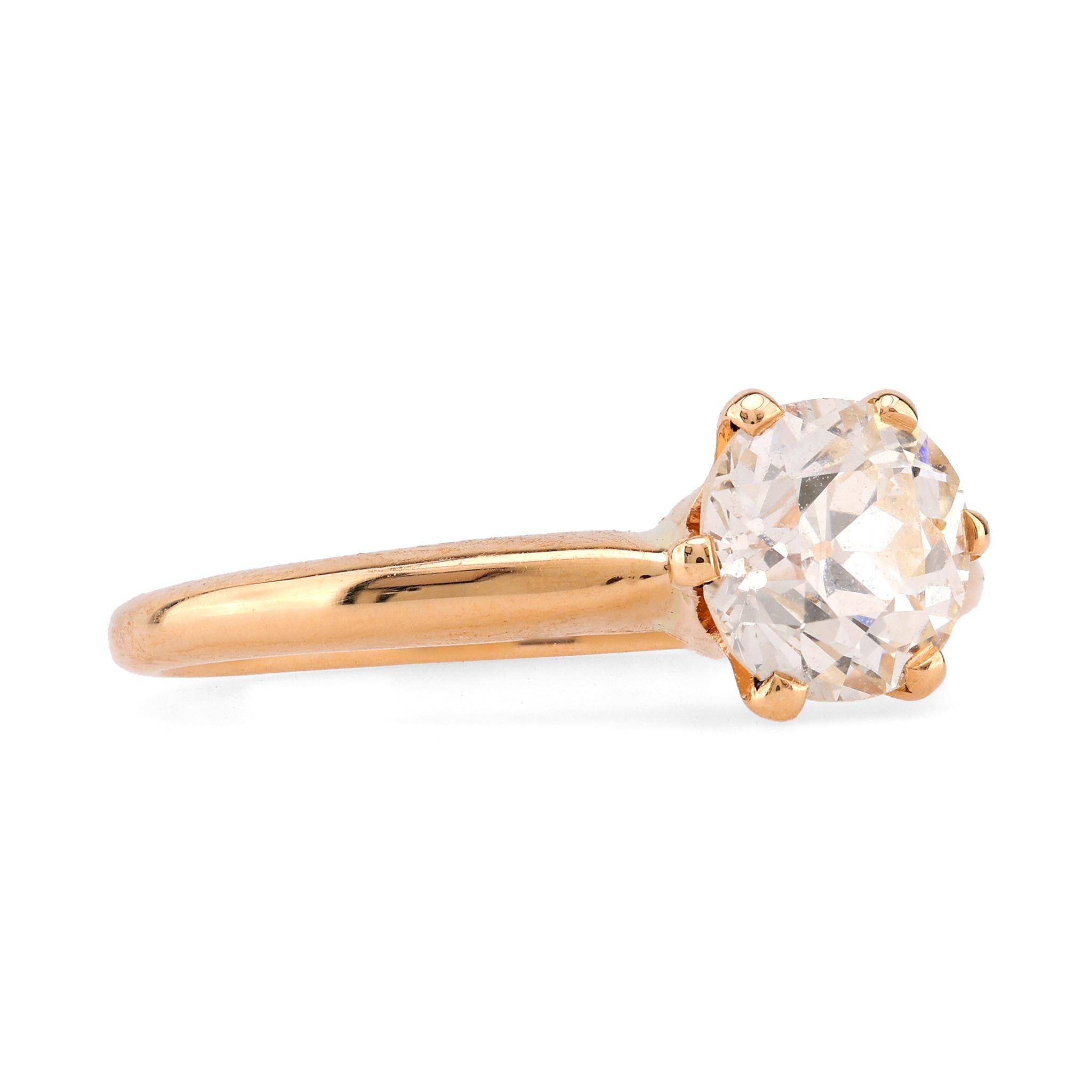 Vintage GIA 1,15 Karat Old European Cut Diamant 14K Gelbgold Verlobungsring (Alteuropäischer Schliff)