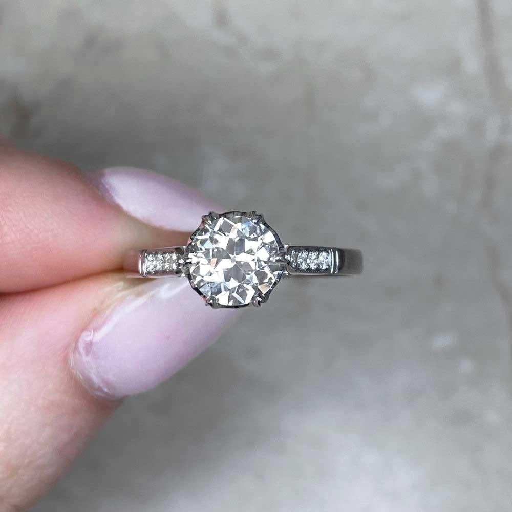 Vintage GIA 1.19ct Old European Cut Diamond Solitaire Engagement Ring, Platinum For Sale 6