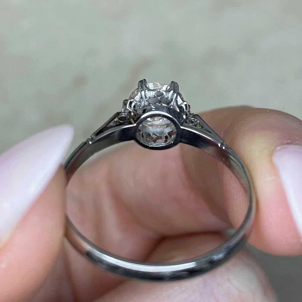 Vintage GIA 1.19ct Old European Cut Diamond Solitaire Engagement Ring, Platinum For Sale 7