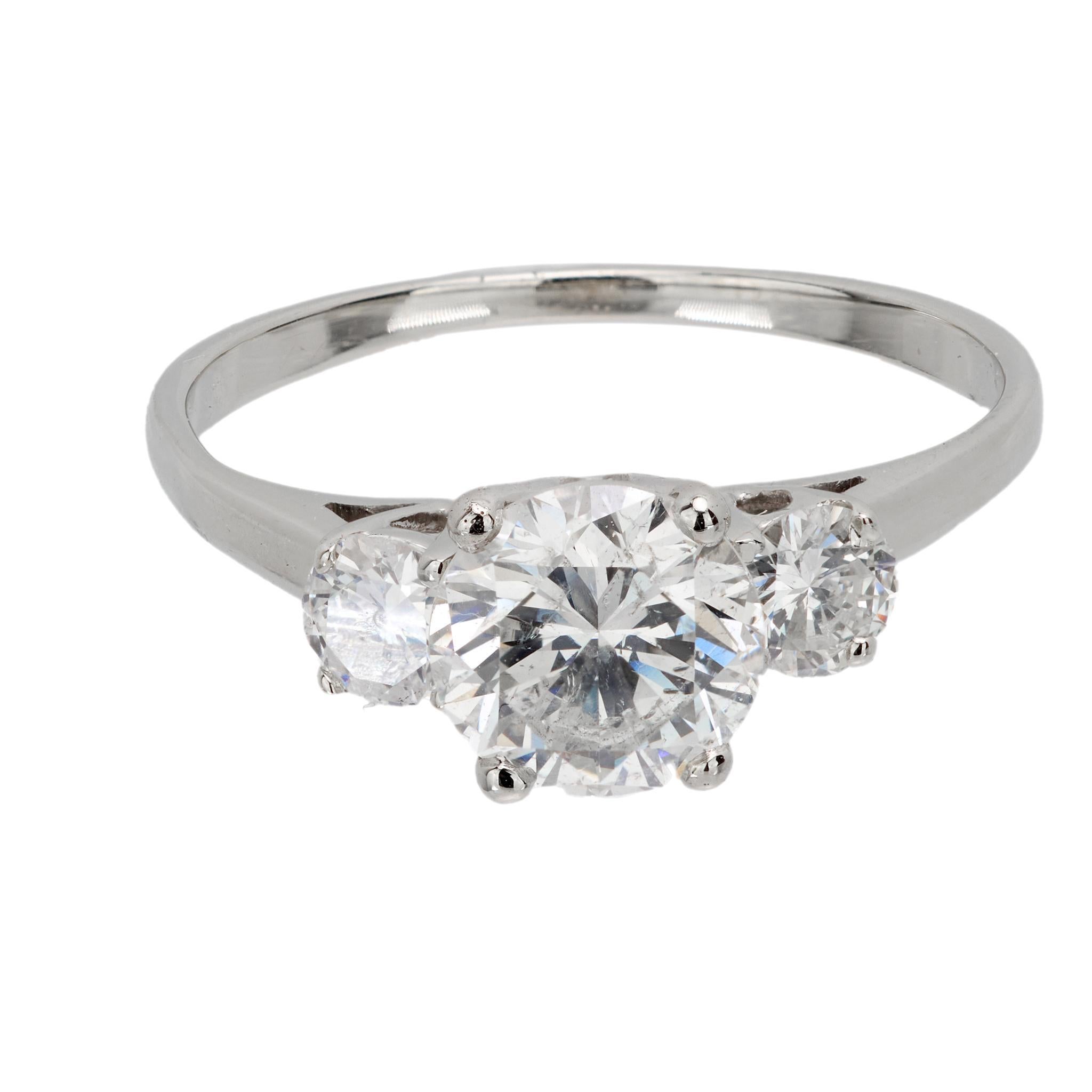 Moderno Anello di fidanzamento vintage GIA con diamante da 1,25 carati in oro bianco 18 carati