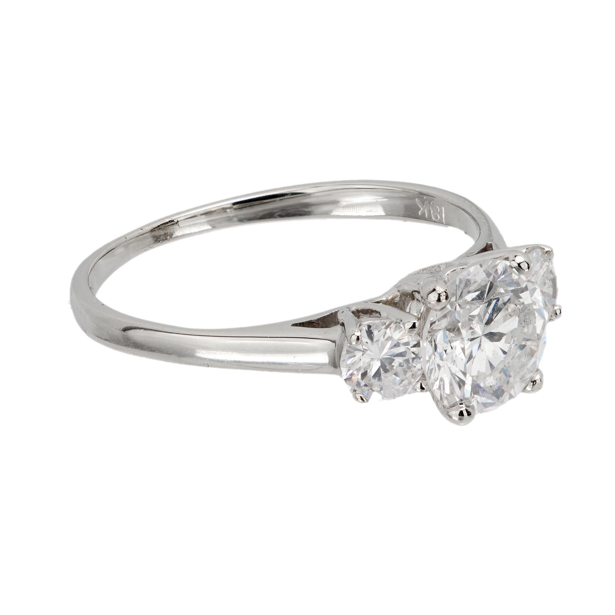 Taglio brillante Anello di fidanzamento vintage GIA con diamante da 1,25 carati in oro bianco 18 carati