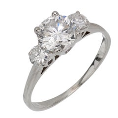 Vintage GIA 1.25 carat diamond 18k white gold engagement ring