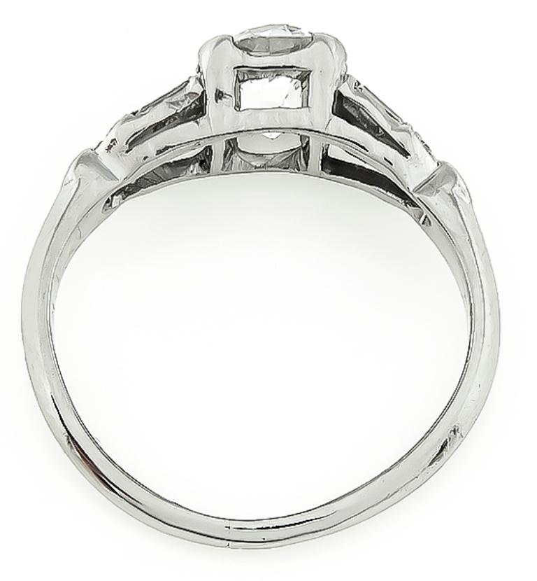 Verlobungsring, Vintage, GIA 1,28 Karat Diamant im Alten Minenschliff im Zustand „Gut“ im Angebot in New York, NY