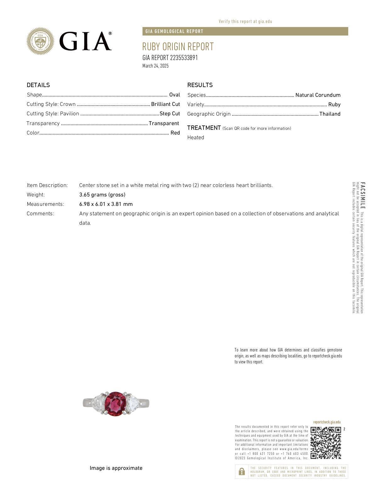 Vintage GIA 1.33 carat ruby diamond platinum ring In Good Condition In Beverly Hills, CA