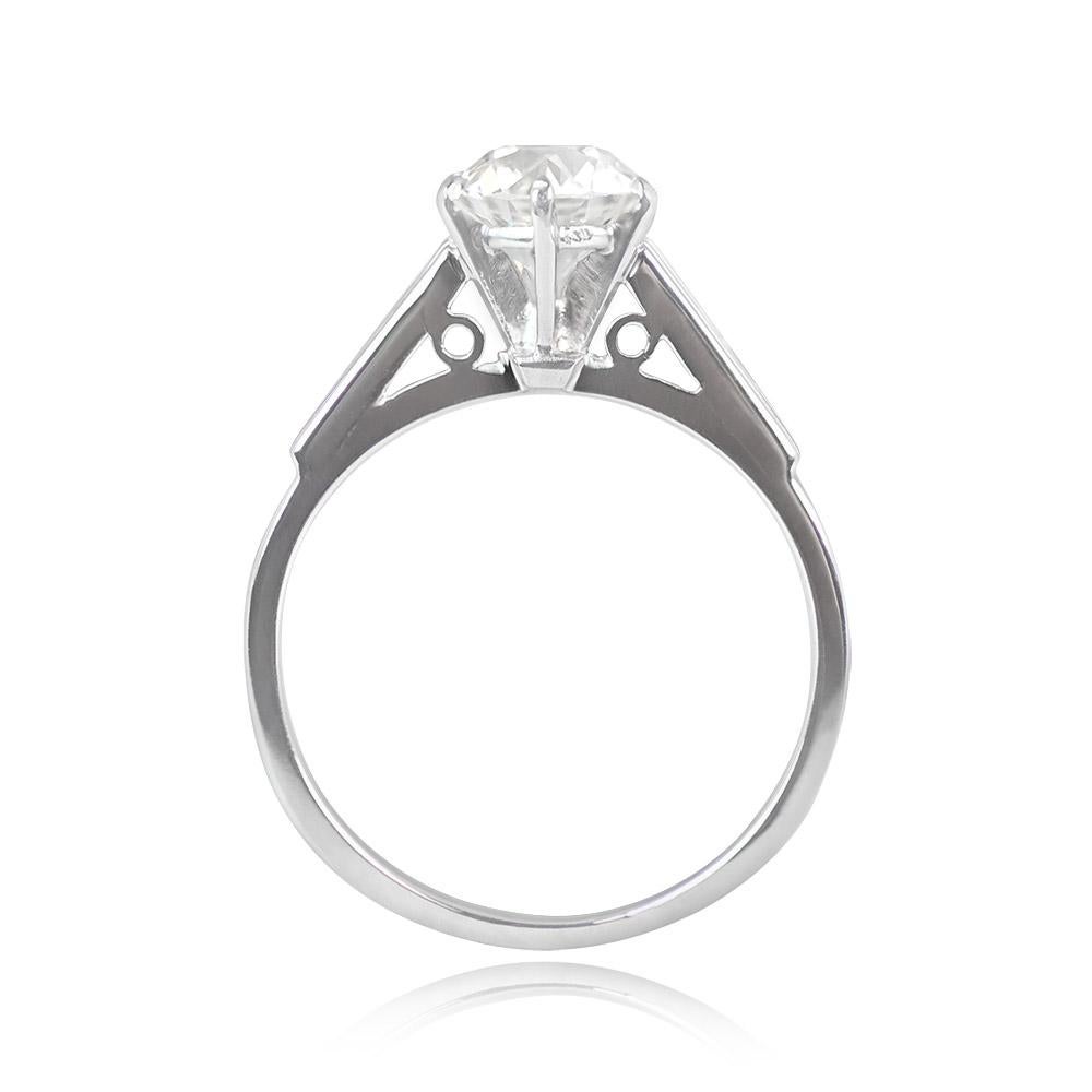 Embrace the charm and sophistication of yesteryears with our Vintage GIA 1.45ct Old European Cut Diamond Engagement Ring. At the heart of this ring lies a captivating 1.45-carat Old European cut diamond, certified by the prestigious Gemological