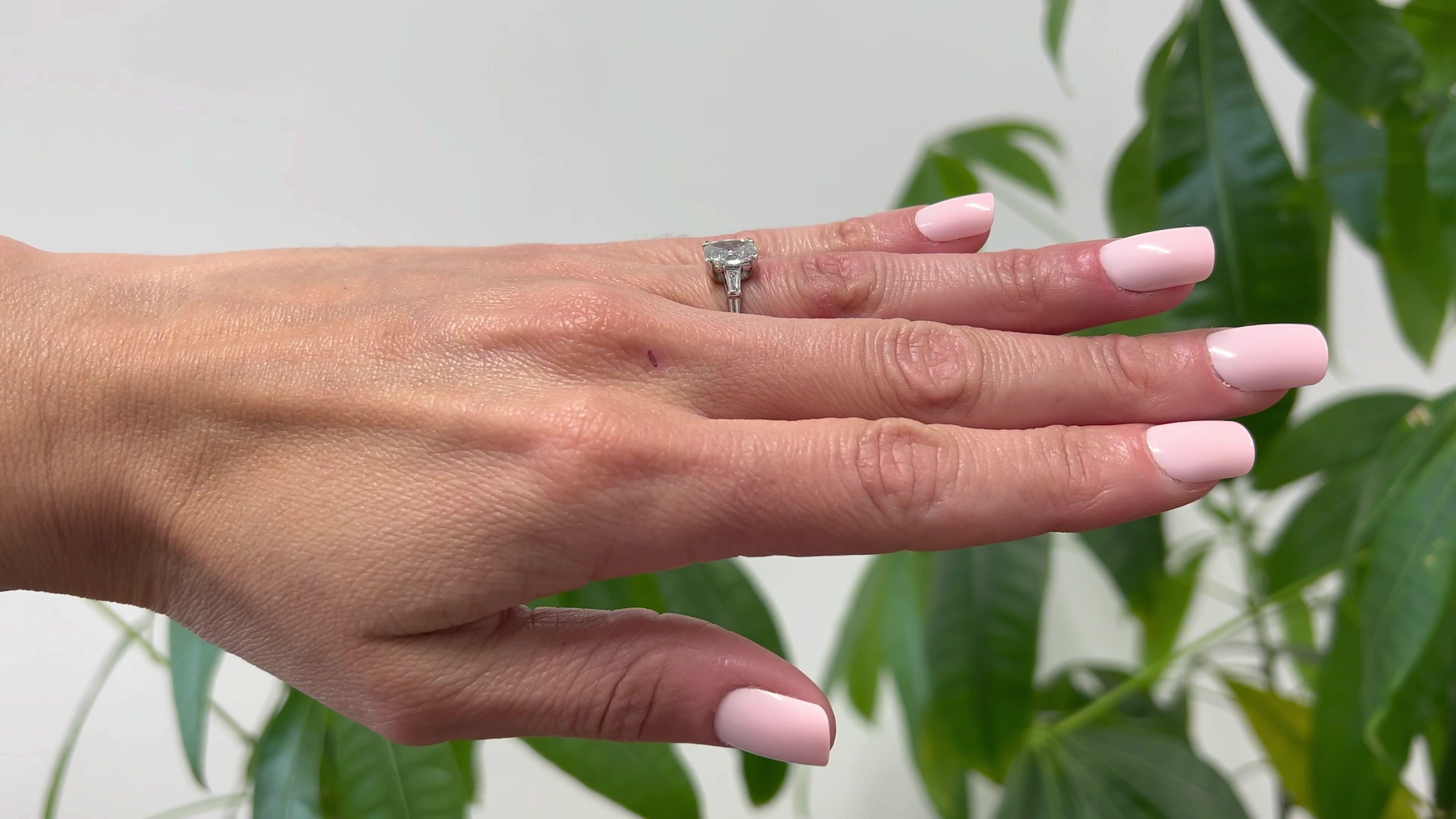 Women's or Men's Vintage GIA 1.47 Carat Old Mine Cut Diamond Platinum Ring For Sale