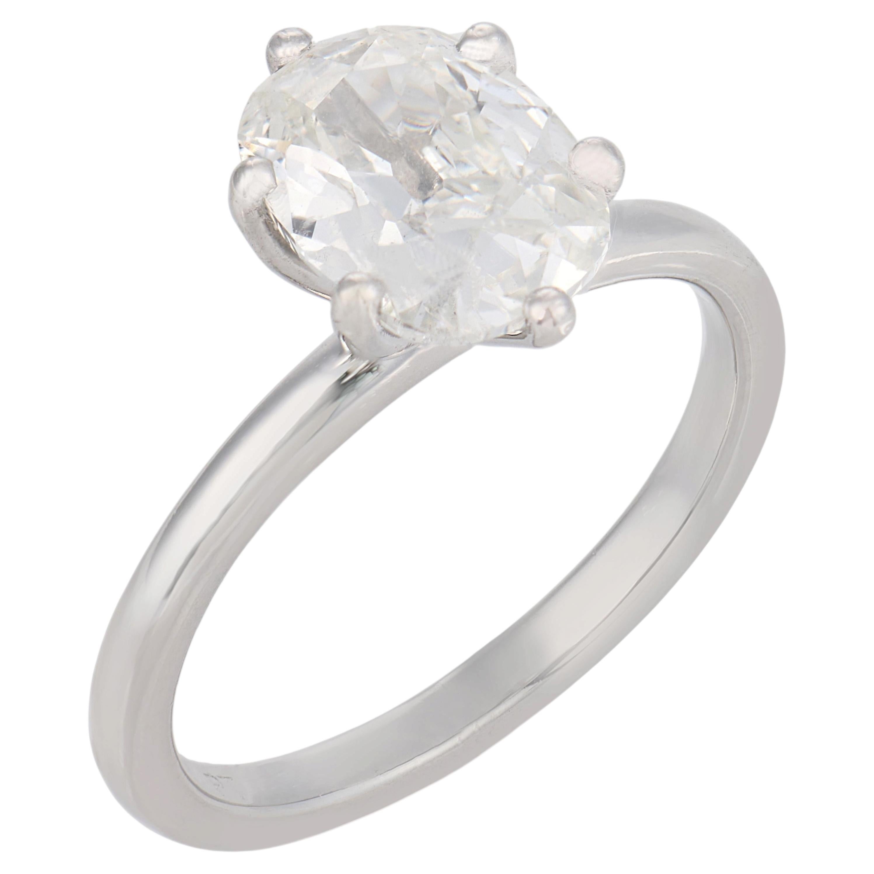 Vintage GIA 1.51 carat diamond platinum engagement ring