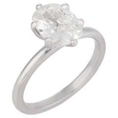 Vintage GIA 1.51 carat diamond platinum engagement ring