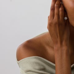 Bague de fiançailles vintage en or blanc 18 carats avec un diamant de 1,52 carat certifié GIA