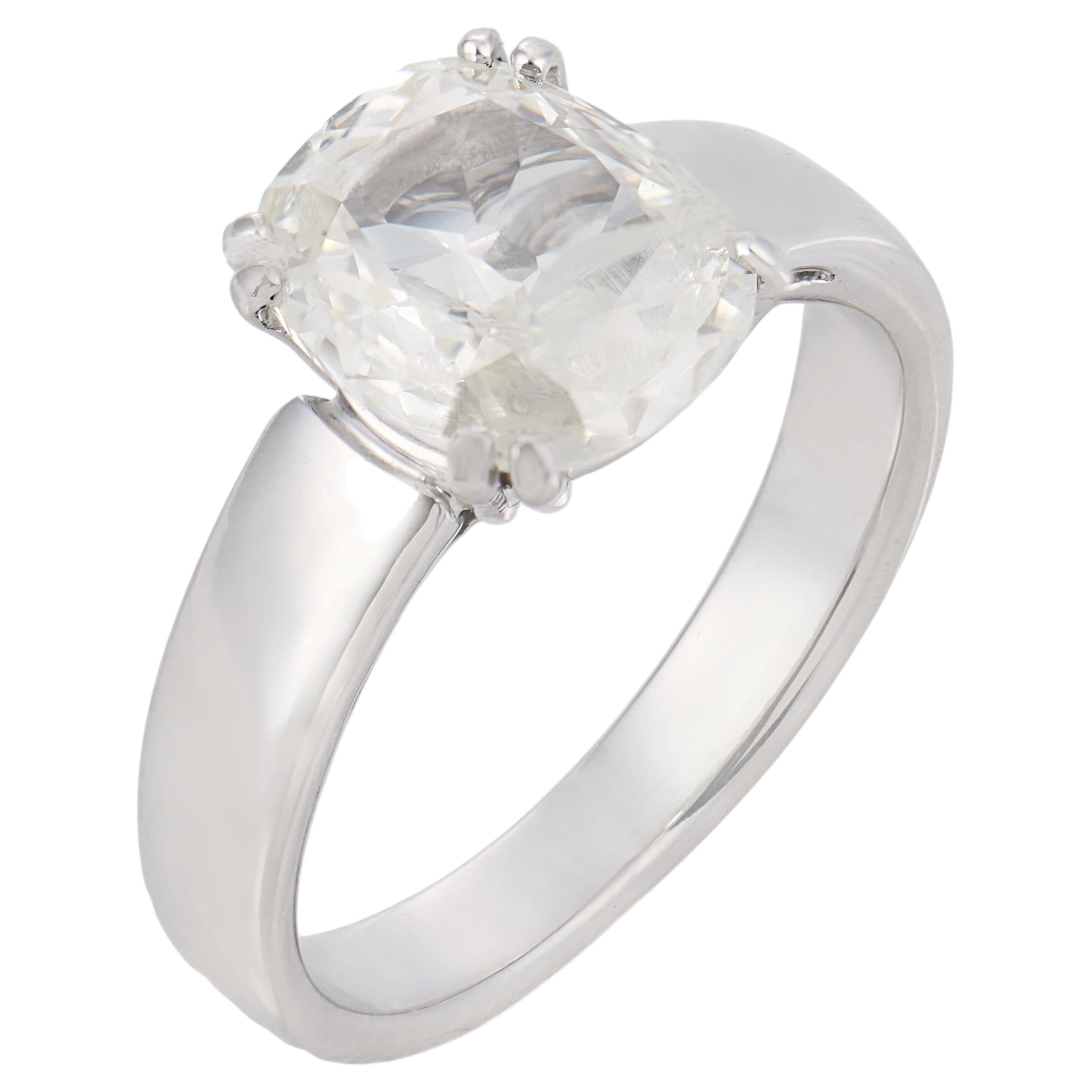 Vintage-Verlobungsring aus 18 Karat Weißgold mit einem 1,52-Karat-Diamanten (GIA-zertifiziert)