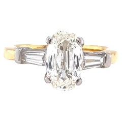 Vintage GIA 1.67 Carat Cushion Cut Diamond Engagement Ring