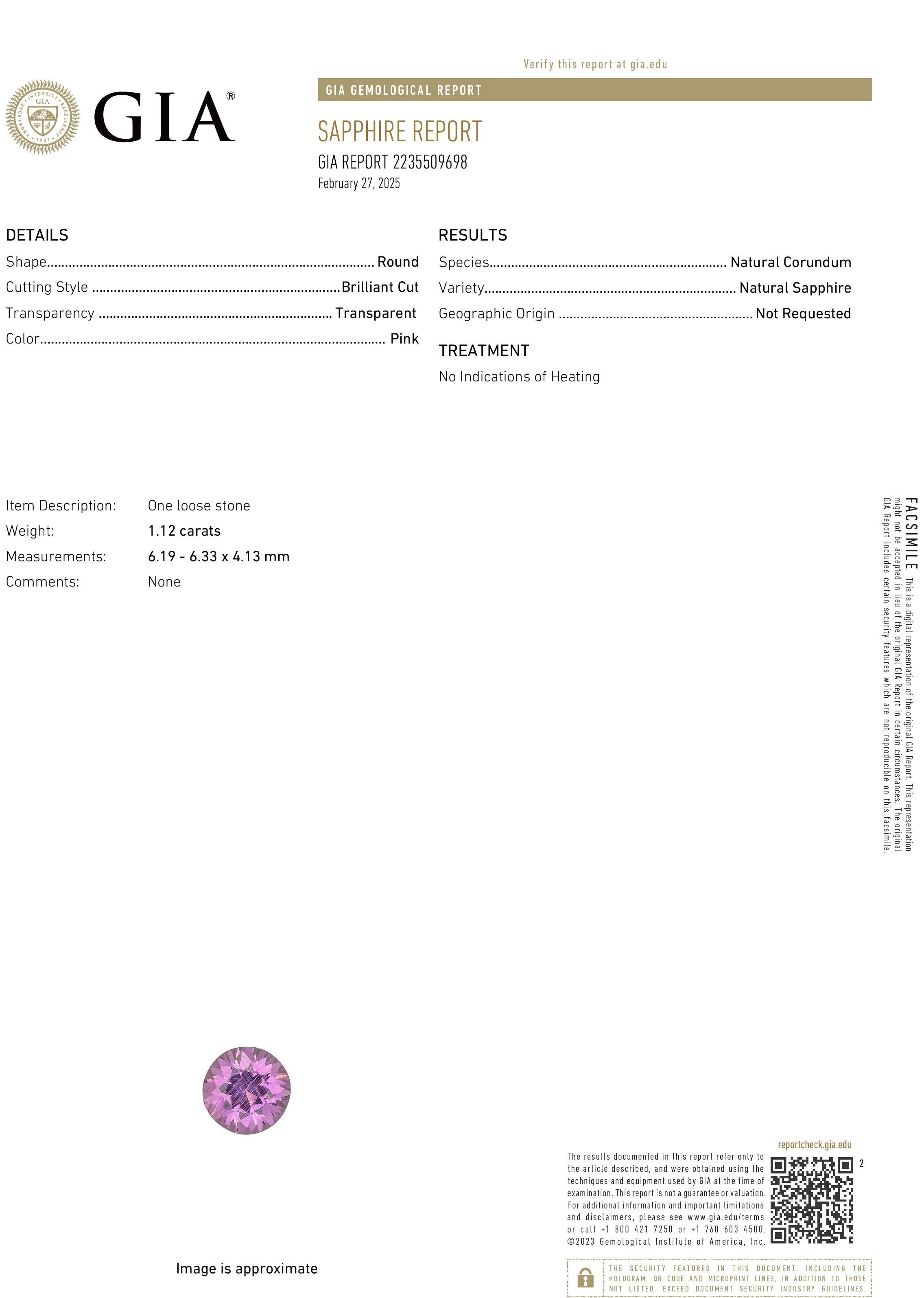 Vintage GIA 2.10ctw Unheated Pink Blue Sapphire & Pink White Diamond 18KWRG Ring For Sale 1