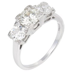 Vintage GIA 2.20 carat old European cut diamond 18k white gold engagement ring