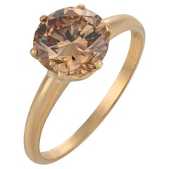 Vintage-Verlobungsring aus 14-karätigem Gelbgold mit einem 2,40-Karat-Edelstein (GIA-zertifiziert)
