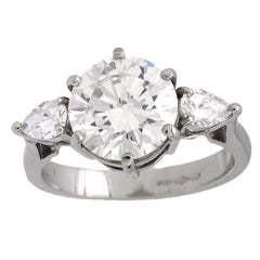 Verlobungsring aus Platin mit GIA 2.70 Karat Diamant im Vintage-Stil