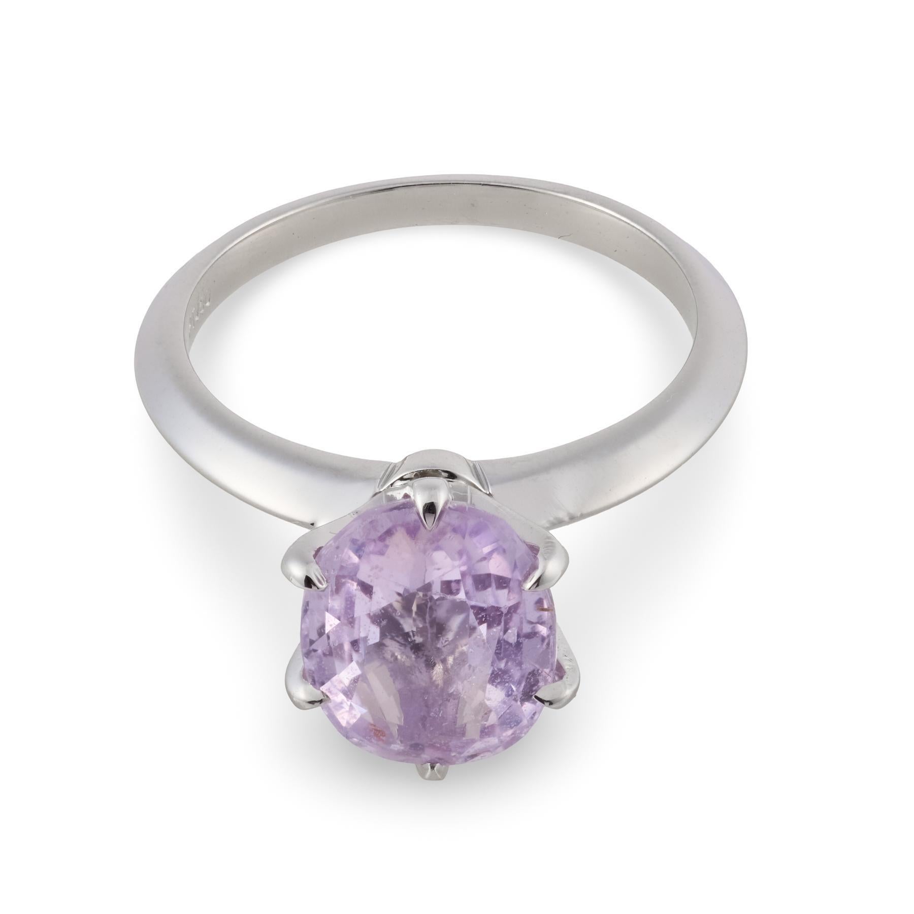 Vintage GIA 2,81 Karat ohne Hitze rosa Saphir Platin Solitär Ring (Zeitgenössisch) im Angebot