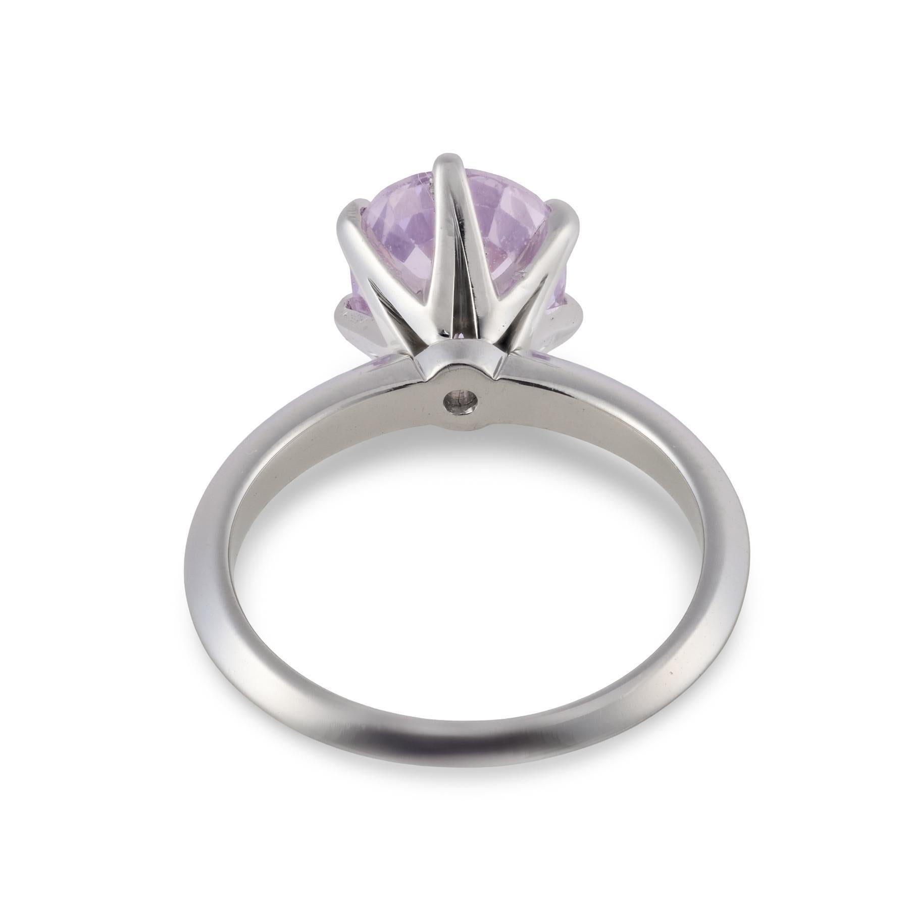 Vintage GIA 2,81 Karat ohne Hitze rosa Saphir Platin Solitär Ring Damen im Angebot