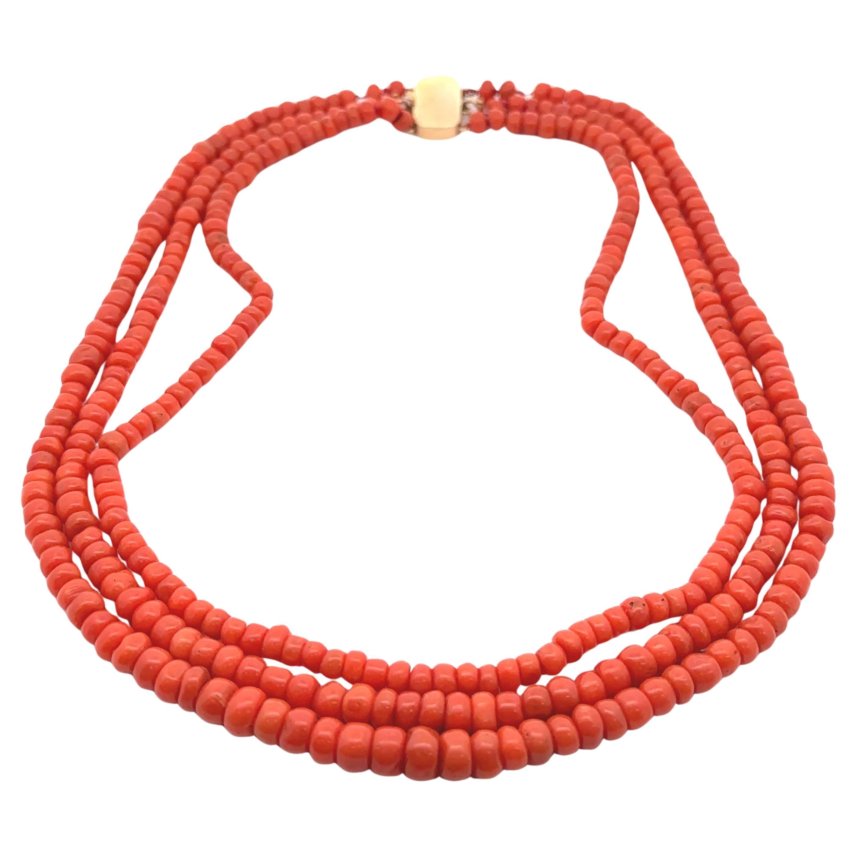 Multi-Strand Coral Necklace “Kalyna Whisper”