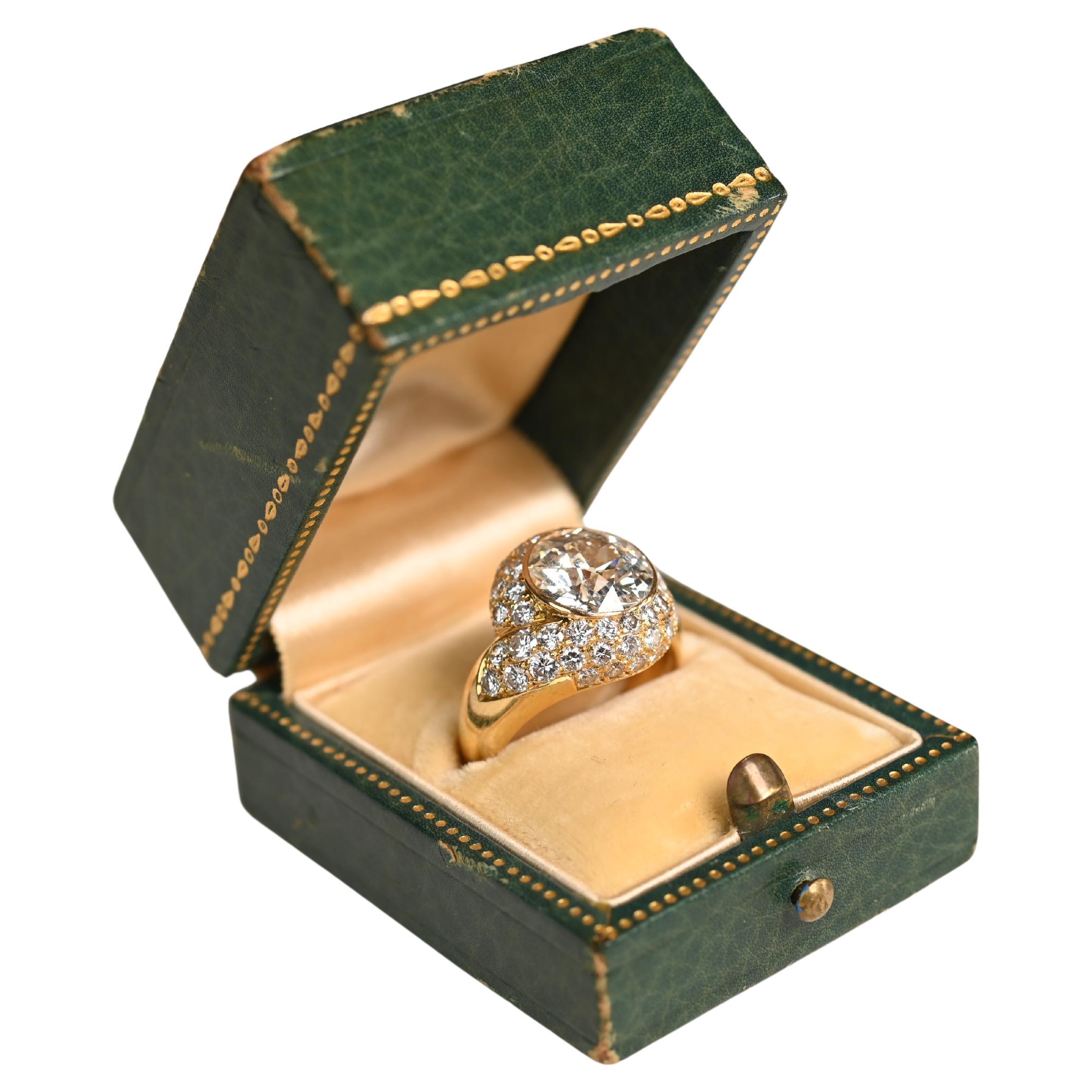 Vintage Old European Cut Diamond Engagement Ring (GIA Approx. 3.00-Carats), Gold
