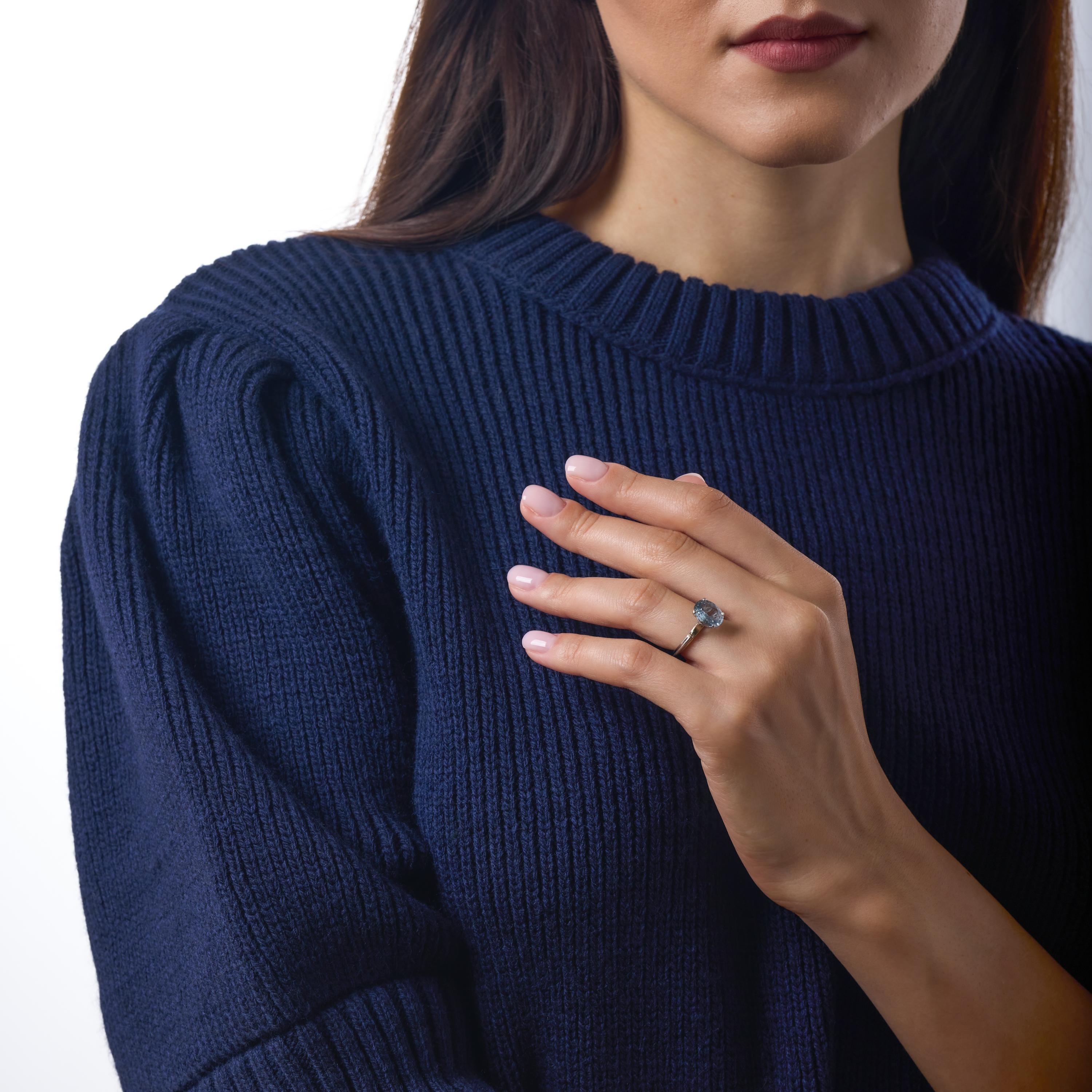 Taille ovale Vintage GIA 3.18 carat saphir sans chaleur bague en platine en vente