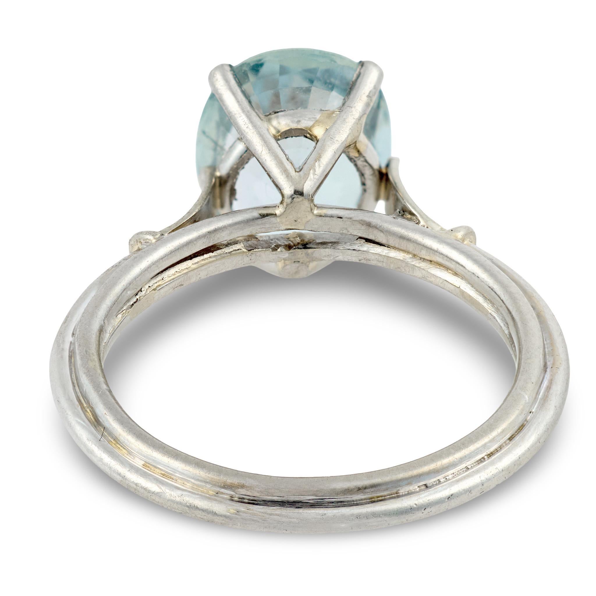 Vintage GIA 3.18 carat saphir sans chaleur bague en platine Pour femmes en vente