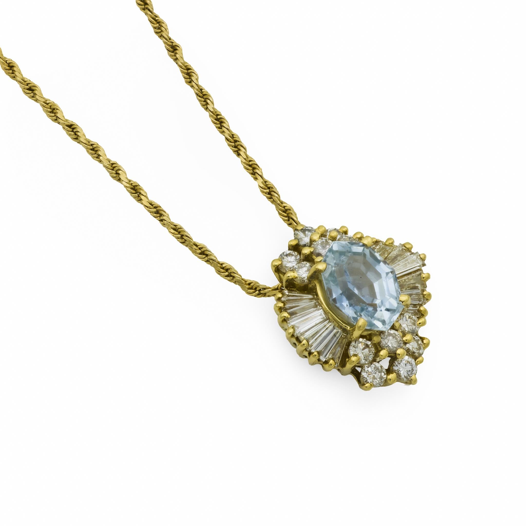Vintage GIA 3.30 carat Ceylon saphir diamant 18k or jaune en vente 7
