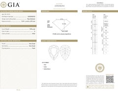 Vintage GIA 3.58ct Pear Shaped Bezel-Set Diamond Ballerina 14KWY Gold Ring