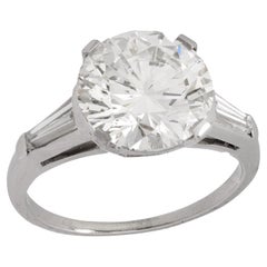 Verlobungsring aus Platin mit GIA 4.08 Karat Diamant im Vintage-Stil