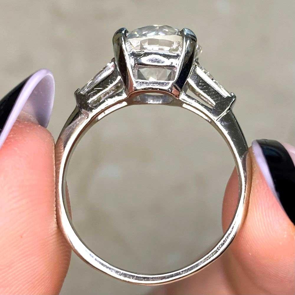 Vintage GIA 4.24ct Old European Cut Diamond Engagement Ring, 14k White Gold For Sale 6