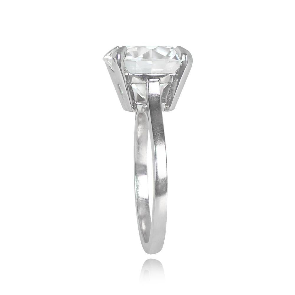 Art Deco Vintage GIA 5.04ct Old European Cut Diamond Engagement Ring, G Color, Platinum For Sale