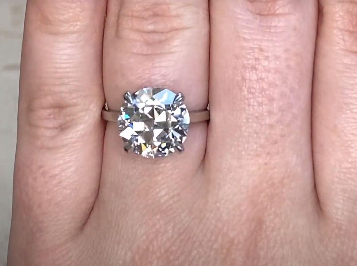 This exceptional Vintage Engagement Ring showcases a breathtaking GIA-certified old European cut diamond, weighing an impressive approx. 5.00-carats. With a captivating G color and SI2 clarity, the diamond radiates timeless elegance and brilliance.