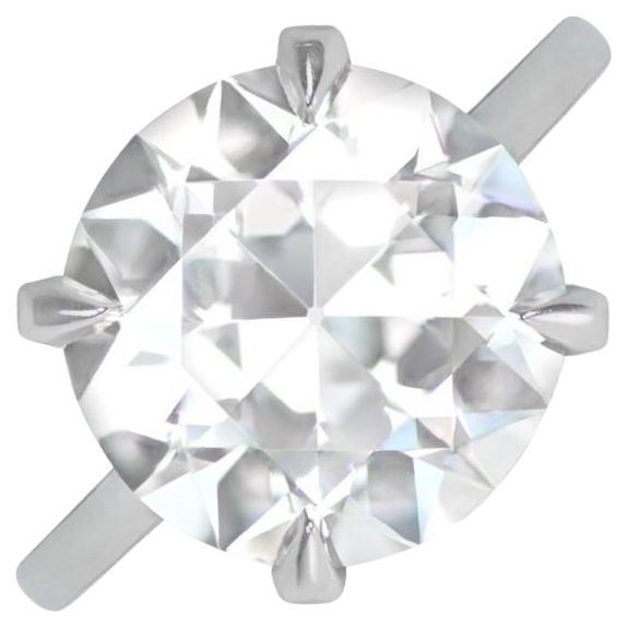 Verlobungsring, Vintage, GIA 5,04 Karat Diamant im alteuropäischen Schliff, G Farbe, Platin