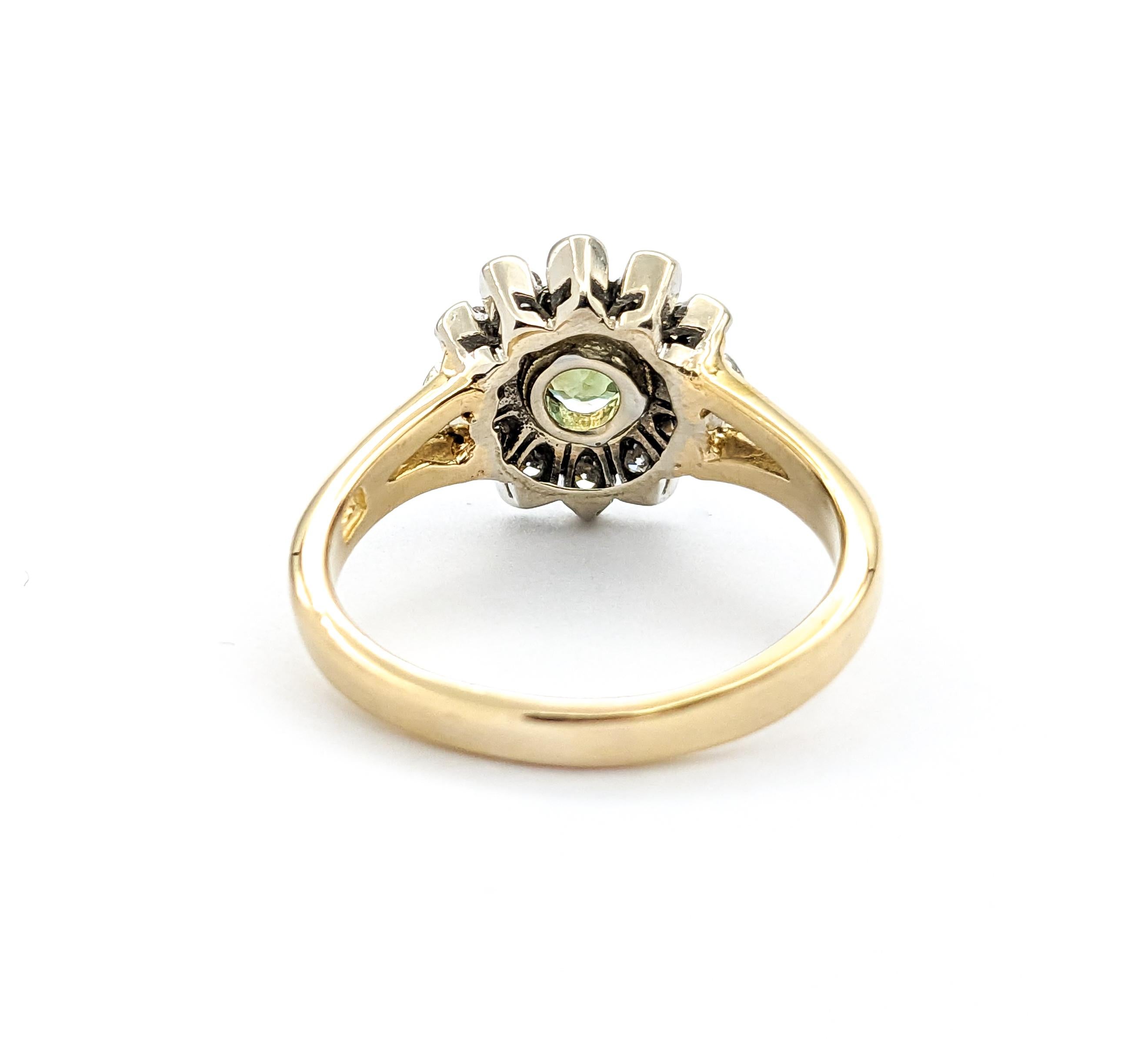 Vintage GIA .55ct Alexandrite & Diamond Ring In Yellow Gold 4
