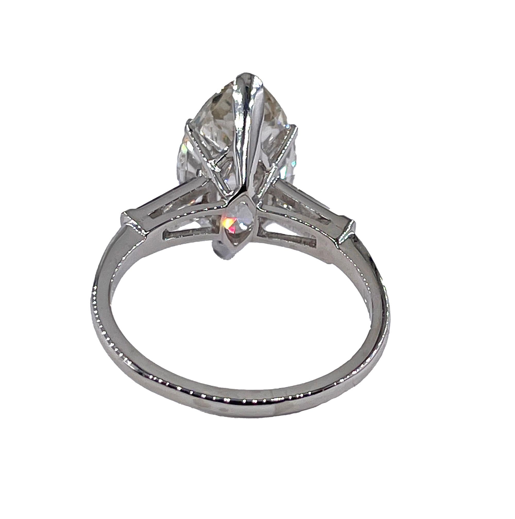 Vintage GIA 5,95 Karat Marquise Diamant Verlobungsring Platin Gold Diamant Jacke im Angebot 3