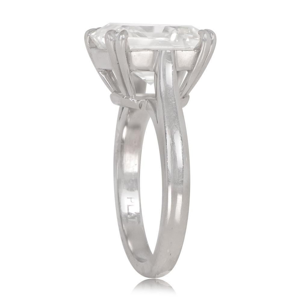 Women's Vintage GIA 6.01ct Asscher Cut Diamond Engagement Ring, Platinum, Circa 1950 For Sale