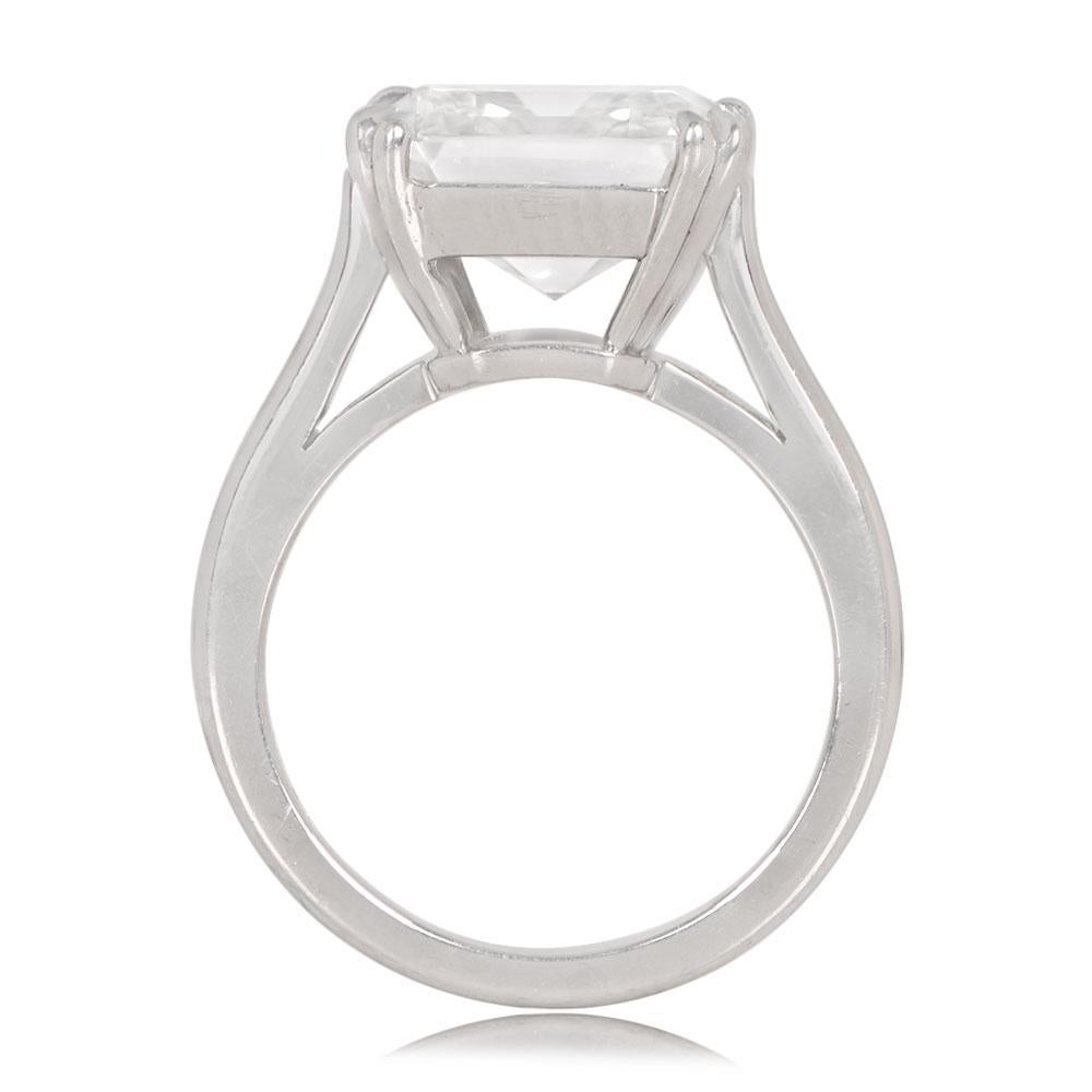 Vintage GIA 6.01ct Asscher Cut Diamond Engagement Ring, Platinum, Circa 1950 For Sale 1