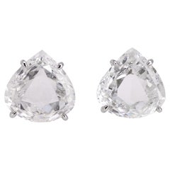 Pendientes vintage GIA de oro blanco de 18 quilates y 6,12 quilates de diamantes